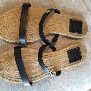 Tory Burch Navy Double Band Espadrille Sandal